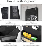 Giraffe Creation Over Door Organizer with 4 Large Capacity Pockets, Hanging Organizer Storage for Closet Bathroom Nursery Bedroom Dorm, Toys Cosmetics Sundries and Baby Essentials, Black