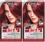 L'Oreal Paris Feria Multi-Faceted Shimmering Permanent Hair Color, R57 Cherry Crush (Intense Medium Auburn), Pack of 2 Hair Dye Kit