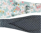 Maven Thread 4" Wide Workout Headbands for Women (2 Pack) – Non-Slip Sweatbands for Gym, Running & Yoga