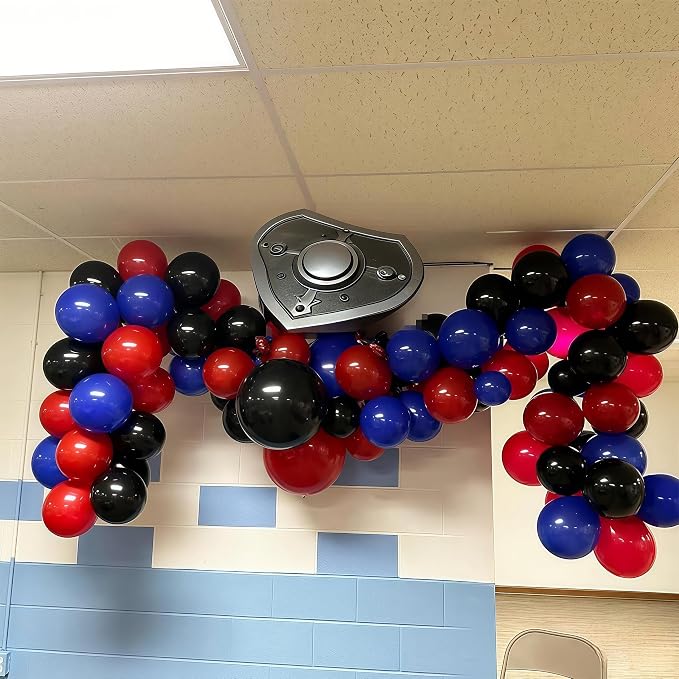 Red Blue Black Balloons, 12 Inch Royal Blue Red Confetti Latex Balloon - Image 6