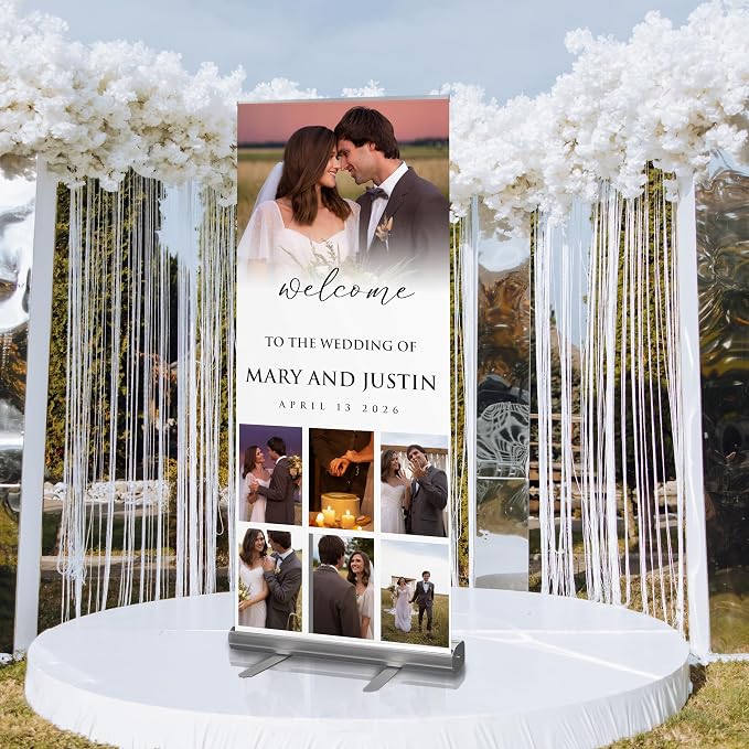Custom Banner for Weddings READY IN 24HRS Choose your Design Retractable Banner - Image 8