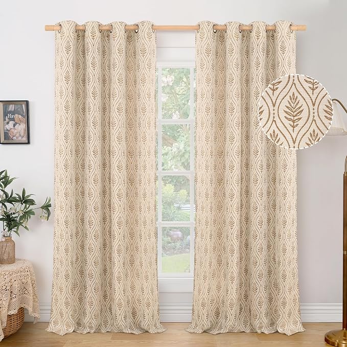 BGment Taupe Curtains for Living Room 96 Inches Long, Natural French Country by BGment