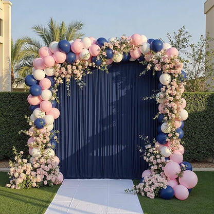 12ft x 10ft Navy Blue Backdrop Curtains - Image 9