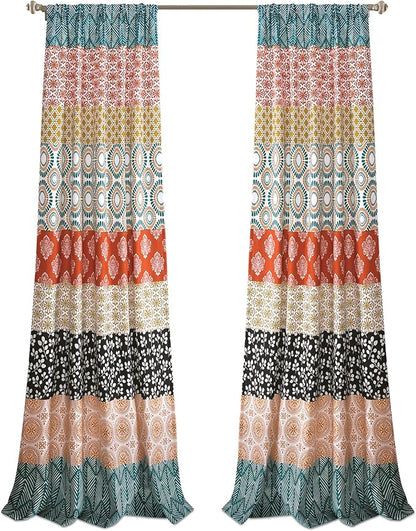 Lush Decor Bohemian Stripe Window Curtain Panels, Pair 52" W x 84" L Turquoise - Image 7