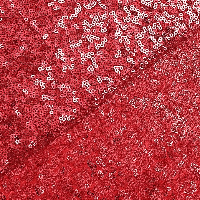 Sugargirl Red Sequin Backdrop Curtain 10FTx10FT Glitter Red Background Drapes - Image 8