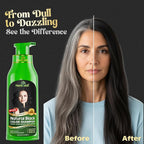 Herbishh Hair Color Shampoo for Gray Hair – Natural Hair Dye Shampoo – Colors Hair in Minutes – Lasts Up To 3-4 Weeks – 500ML – 3-In-1 Hair Color – Colors, Cleanses, and Conditions (Black)