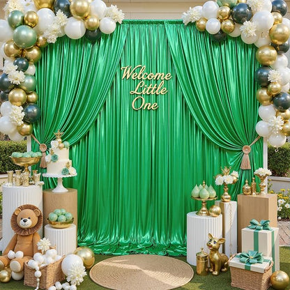 gogoparti 20x10FT Green Sequin Backdrop Curtain - Image 8