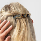 Earthy Stone Hair Barrette for Thin Hair, Classic Rectangle French Barrette for Women, Lightweight and Comfortable, Strong Hold, Lasco | France Luxe