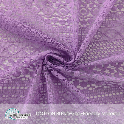 WAZZIO Boho Lace Curtains 84 Inches 2 Panel, Light Filtering Privacy Tassel & - Image 2