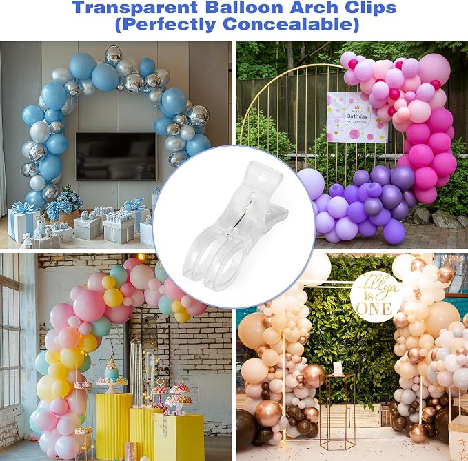 20 Pack Large Balloon Arch Clips Transparent Plastic 3.62 Inch Heavy Duty Large - Image 6