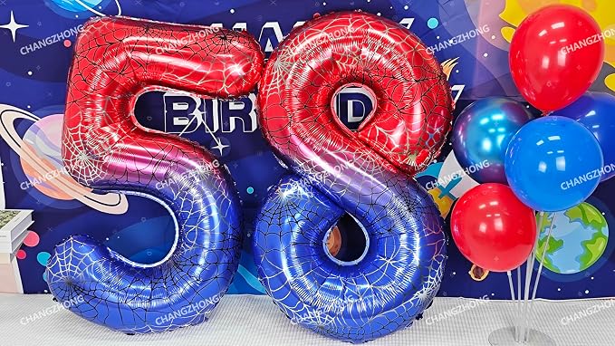 40 In Red And Blue Birthday Theme Large Number 9 Balloon | Giant Large Helium - Image 4