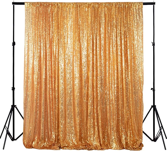 ShinyBeauty Gold-Sequin BACKDROP-8FTx10FT Sequin Photo Backdrop, Photo Booth by ShinyBeauty