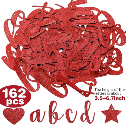 TaoBary 167 Pcs DIY Banner Kit Happy Birthday Glitter Banner Customizable - Image 4