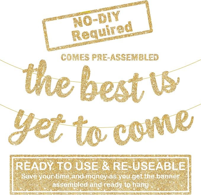 KatchOn Glitter The Best is Yet to Come Banner 10 Feet | No DIY, 2026 - Image 4