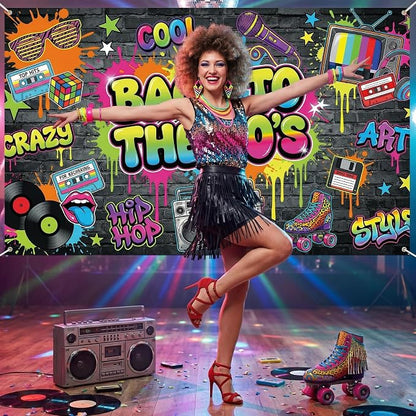 Back to The 80's Backdrop Decorations - Image 6