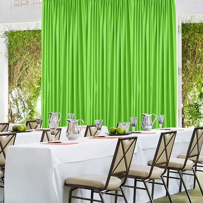 AK TRADING CO. 10 feet x 10 feet Light Green Polyester Backdrop Drapes Curtains - Image 2