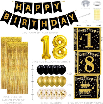 Gold 18th birthday decorations for boys Men - Image 2
