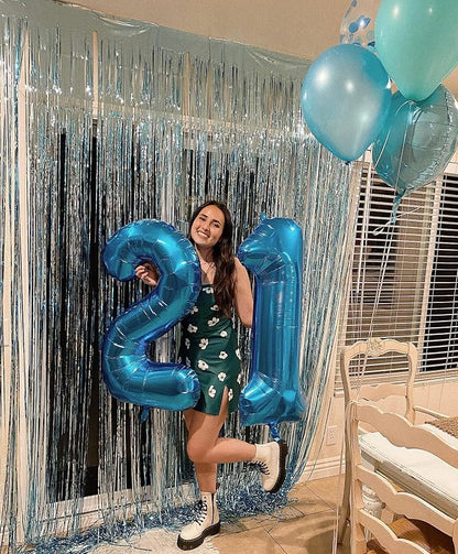 40 Inch Navy Blue Number 4 Balloon, 4th Blue Birthday Party Decorations | 40 - Image 3