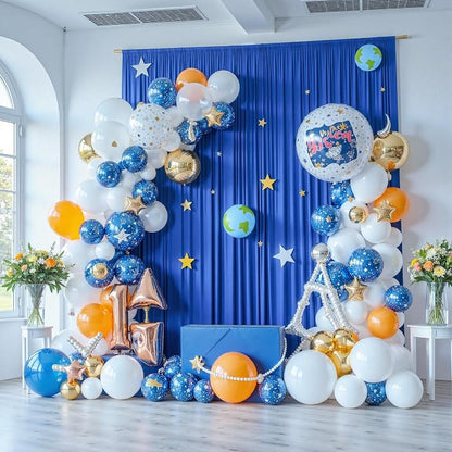 20ft x 12ft Wrinkle Free Royal Blue Backdrop Curtains - Image 7