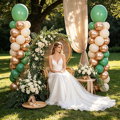 2 Sets Sage Green Champagne Sand White Balloon Column Kit - Image 2