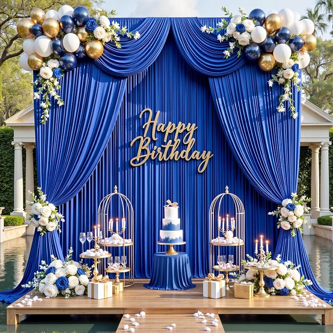 20ft×12ft Wrinkle Free Royal Blue Backdrop Curtain - Image 7