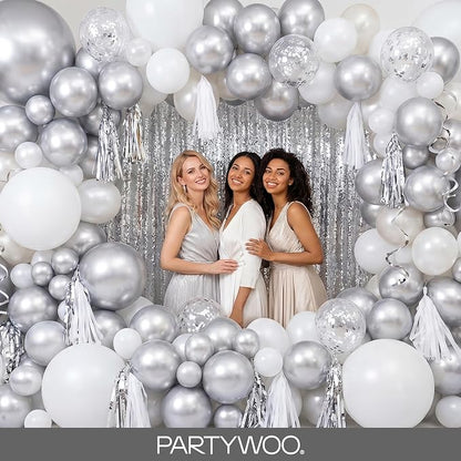 PartyWoo Silver Balloons 127pcs Different Sizes of 36 18 12 10 5 Inch | Balloons - Image 5