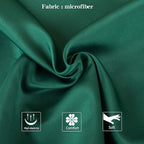 NTBAY Zippered Satin Pillow Cases for Hair and Skin, Luxury Queen Hidden Zipper Pillowcases Set of 2, 20x30 Inches, Dark Green