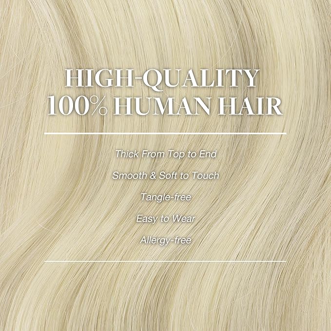 GOO GOO Clip in Hair Extensions Real Human Hair, Remy Human Hair Extensions Clip ins for Women, Natural Human Hair, 14inch 150g 9Pcs, 17A/60A Ash Blonde Highlighted Platinum Blonde