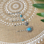 Women's Western Turquoise Hair Clips Set of 5 Decorative Bobby Pins Boho Hair Barrettes