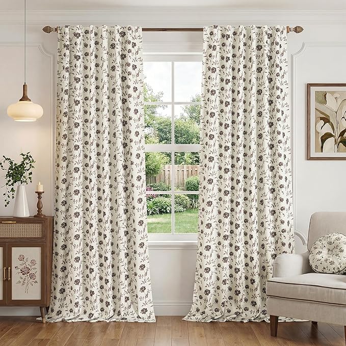Beauoop Floral 100% Blackout Curtains - Image 2