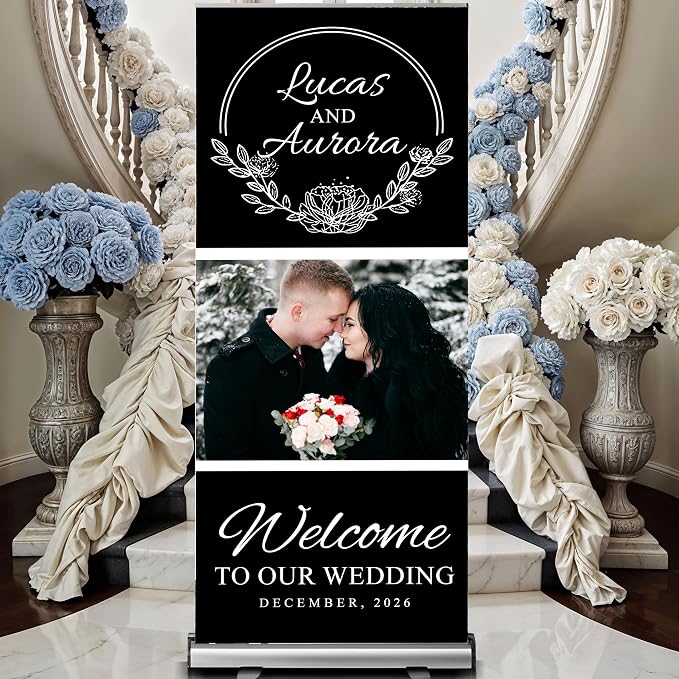 Custom Banner for Weddings READY IN 24HRS Choose your Design Retractable Banner - Image 4