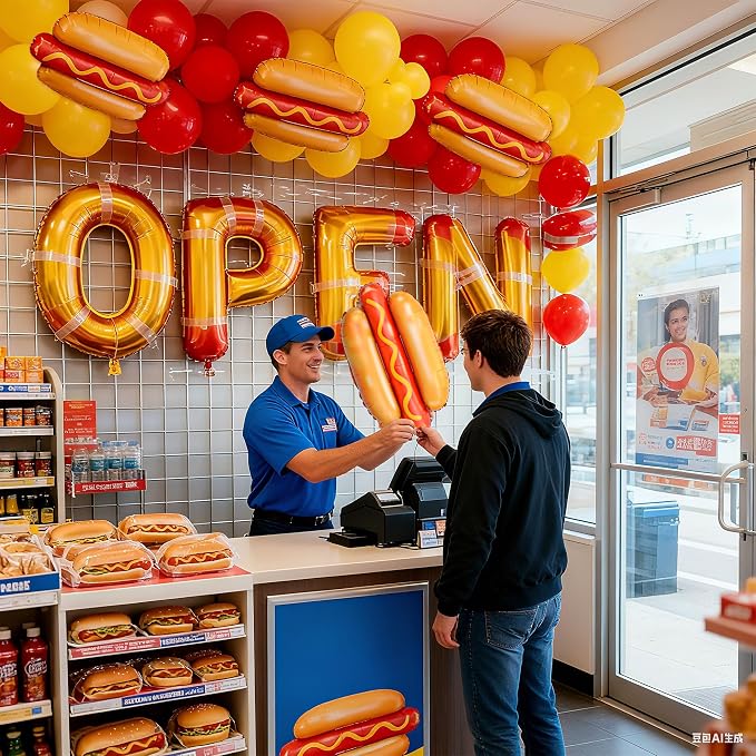 6PCS Giant Hot Dog Foil Balloons 28", Funny Fast Food Party Balloons | - Image 7