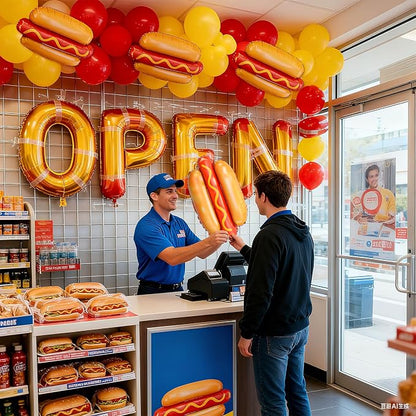 6PCS Giant Hot Dog Foil Balloons 28", Funny Fast Food Party Balloons | - Image 7