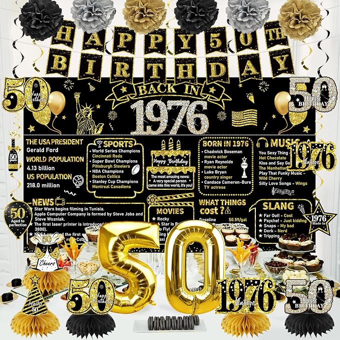 Zirtorei 50th Birthday Decorations - Image 4