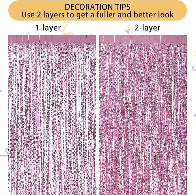 Pink Foil Fringe Curtain - Image 5