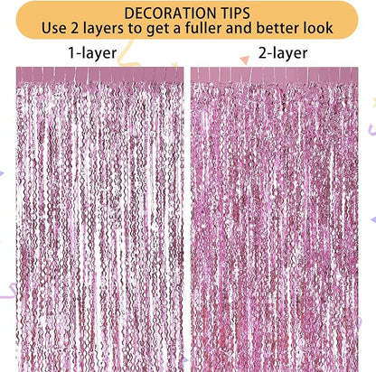 Pink Foil Fringe Curtain - Image 5
