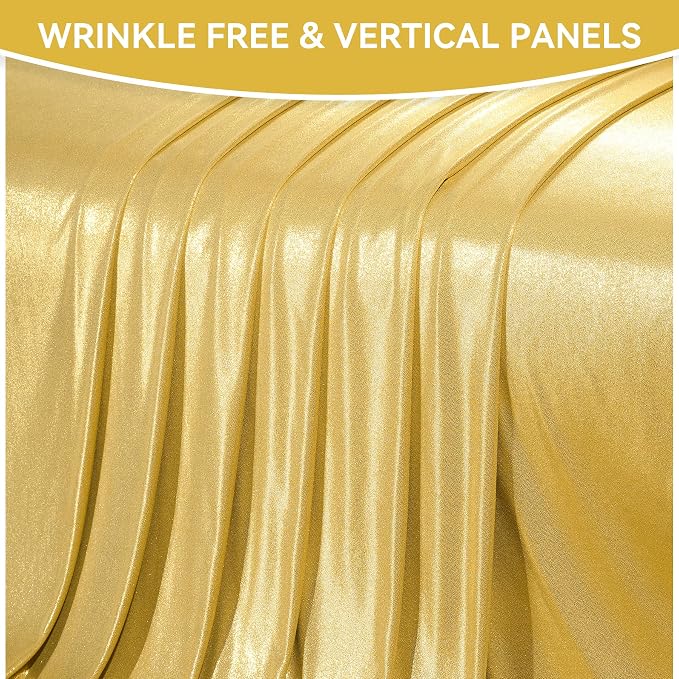 50x12ft Glitter Gold Backdrop Curtains, Sequin Curtains Wrinkle Free Polyester - Image 7