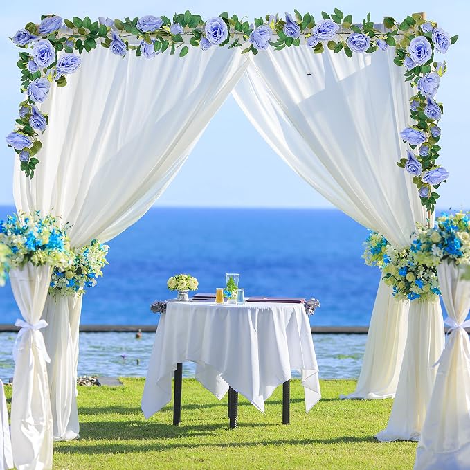 TELDRASSIL 4Pcs Artificial Rose Vine Fake Flower Garland Fake Silk Rose Hanging - Image 5