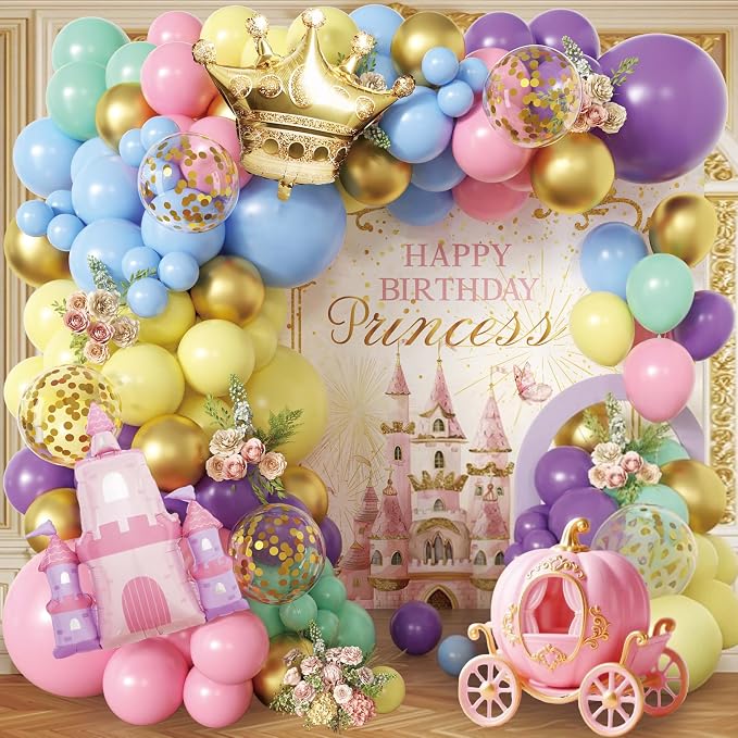 102pcs Princess Balloon Garland Arch Kit by Jenlion