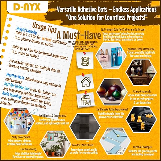 Double Sided Tape Sticky Dot Stickers 280, 550 or 700 Pack Removable Putty No - Image 4