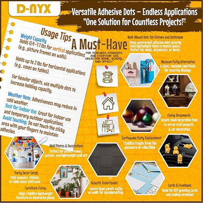 Double Sided Tape Sticky Dot Stickers 280, 550 or 700 Pack Removable Putty No - Image 4