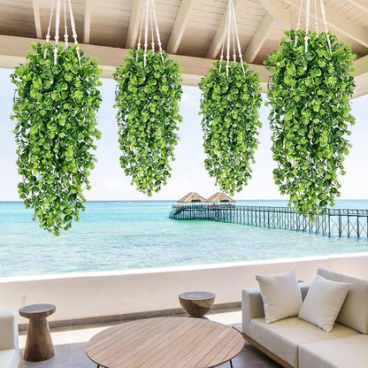 4Pcs Fake Hanging Plants 3ft Fake Plants Vines Greenery | UV Resistant Faux - Image 6
