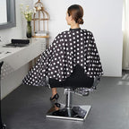 Professional Salon Cape - Polyester Hair Cutting Cape, 54"x62", Black and White Dots