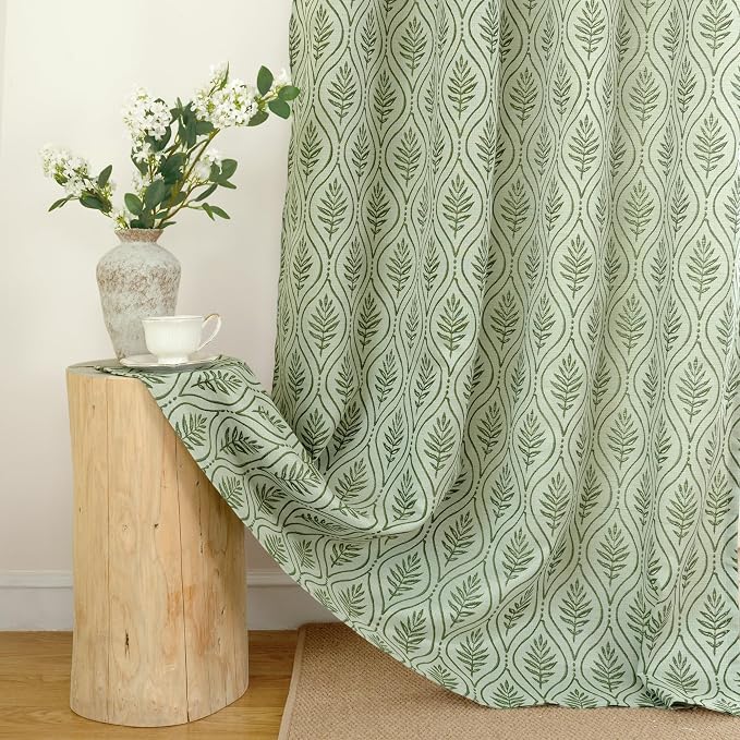 BGment Olive Green French Country Curtains 63 Inches Long - Image 6