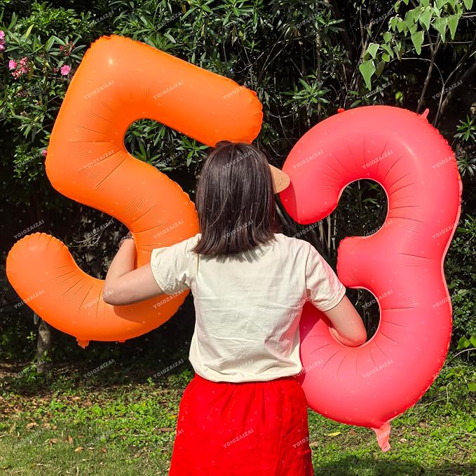 Orange Birthday Number 25 Balloon 40IN Fluorescent Orange 52 Balloon | - Image 6