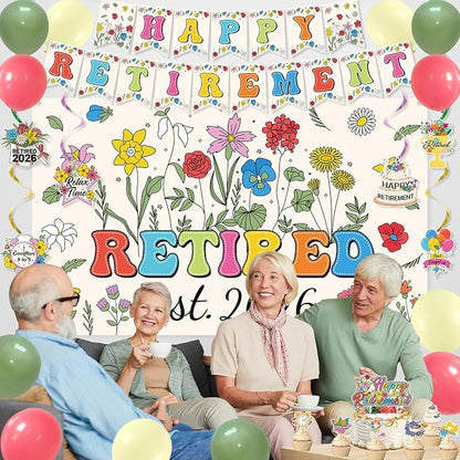 Roetyce Flower Retirement Party Decorations, Legend Has Retired Photo Backdrop - Image 3