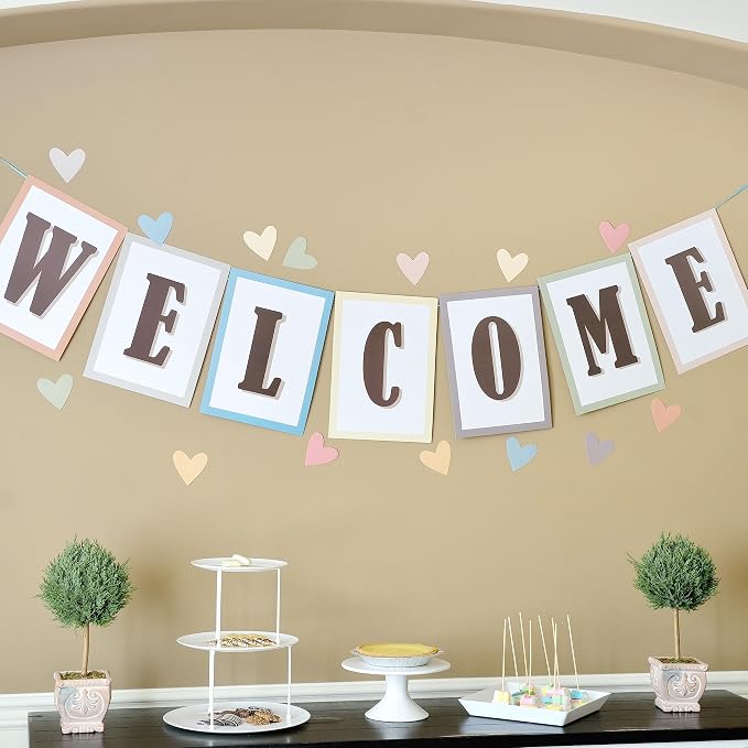Youngever 67 pcs Confetti Pennants Welcome Bulletin Board - Image 3