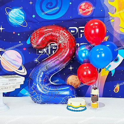 40 In Red And Blue Birthday Theme Large Number 8 Balloon | Giant Large Helium - Image 4