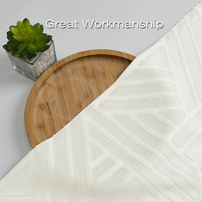 Simplebrand Ivory Sheer Kitchen Curtains 36 Inch Length Tier Curtains 2 Panels - Image 6