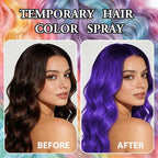 Temporary Hair Color Spray | 150ml Instant Hair Spray for Adults & Kids | Washable & Non-Sticky, Gentle Formula, Purple | Halloween, Cosplay, Costume Party, Festivals